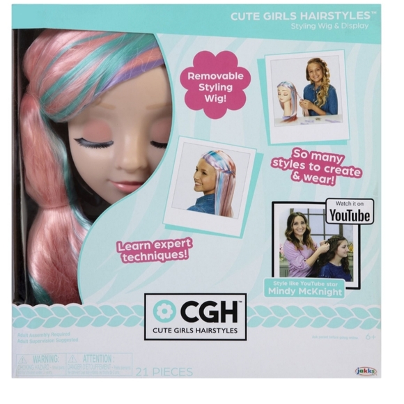 CGH Cute Girls Hairstyles! Wig with Styling Head Straight Multi-color Hair NWT - Picture 1 of 9